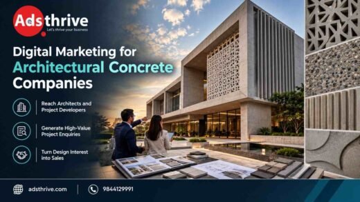 Contemporary commercial building showcasing exposed architectural concrete façades, decorative concrete panels and textured exterior finishes.