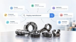 Forged steel components undergoing dimensional quality inspection