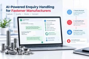 AI chat interface qualifying a fastener enquiry based on product and quantity requirements