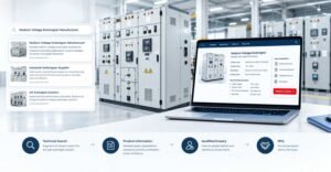 Switchgear product page with technical specifications and RFQ interface