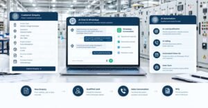 AI system qualifying a switchgear enquiry for automated sales follow-up