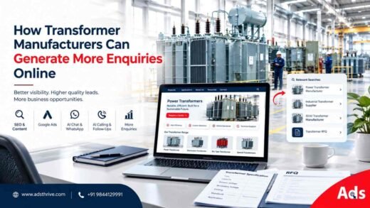 Transformer manufacturing facility with B2B enquiry and RFQ workspace