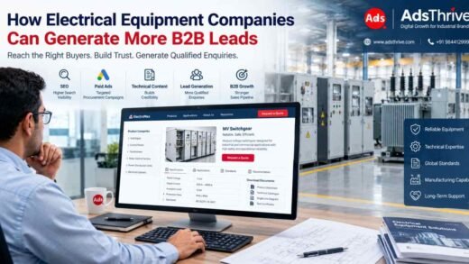 Electrical equipment manufacturer website helping industrial buyers find products and submit B2B enquiries