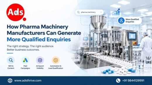Pharmaceutical machinery manufacturer using SEO, paid campaigns, AI search visibility and automation to generate qualified enquiries.